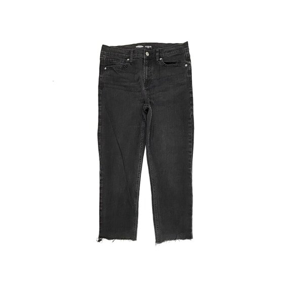 Old Navy The Perfect Straight Ankle Raw Hem Women's size 10 Black Denim Jeans - Picture 1 of 4